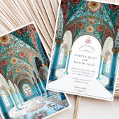 Bloemenboog & koepel Islamitische bruiloft Kaart