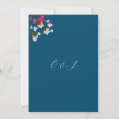 Bloemenboog met Bougainvillea bruiloft Uitnodiging (Achterkant)