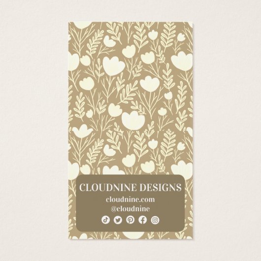 Bloemenboog Oorbel Neutrals Sieraden Display Kaart (Achterkant)