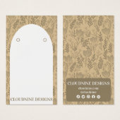 Bloemenboog Oorbel Neutrals Sieraden Display Kaart (Voorkant /achterkant)