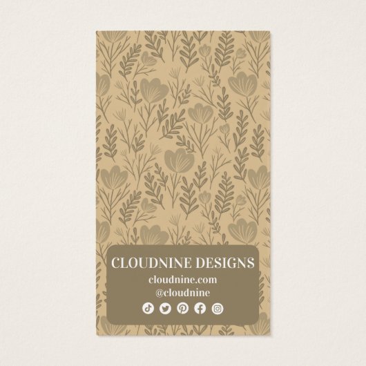 Bloemenboog Oorbel Neutrals Sieraden Display Kaart (Achterkant)