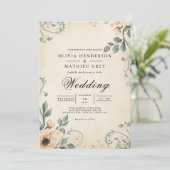  Bloemenboog Romance bruiloft Kaart (Staand voorkant)