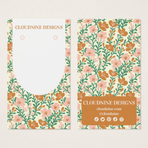 Bloemenboog Roze Groene Oorbel Sieraden Display Ka Visitekaartje