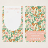Bloemenboog Roze Groene Oorbel Sieraden Display Ka Visitekaartje (Voorkant /achterkant)