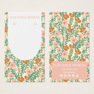 Bloemenboog Roze Groene Oorbel Sieraden Display Ka Visitekaartje