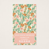 Bloemenboog Roze Groene Oorbel Sieraden Display Ka Visitekaartje (Achterkant)