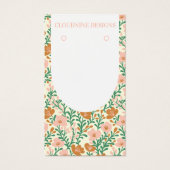 Bloemenboog Roze Groene Oorbel Sieraden Display Ka Visitekaartje (Voorkant)