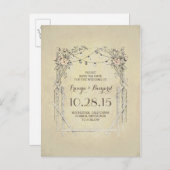 Bloemenboog  rustiek save the date aankondigingskaart (Voorkant / Achterkant)