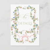 Bloemenboog tuin rustieke elegante foto bruiloft informatiekaartje (Voorkant)