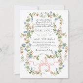 Bloemenboog tuin rustieke elegante foto bruiloft kaart (Voorkant)