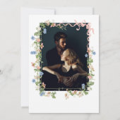 Bloemenboog tuin rustieke elegante foto bruiloft kaart (Achterkant)