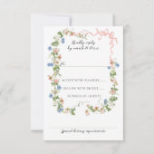Bloemenboog tuin rustieke elegante foto bruiloft RSVP kaartje (Achterkant)