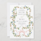 Bloemenboog tuin rustieke elegante foto bruiloft save the date (Achterkant)