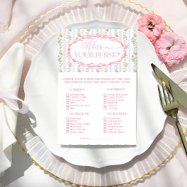 Bloemenboog Wat zit er in je tas douche spel