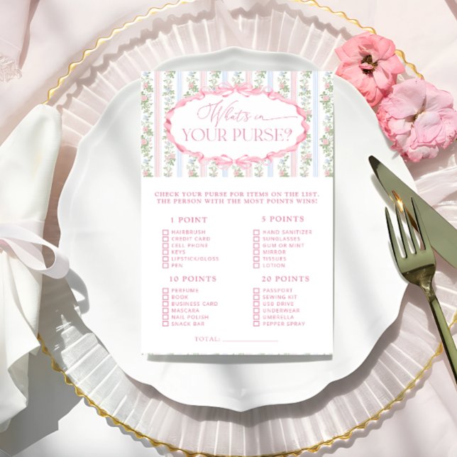 Bloemenboog Wat zit er in je tas douche spel (Creator heeft geüpload)