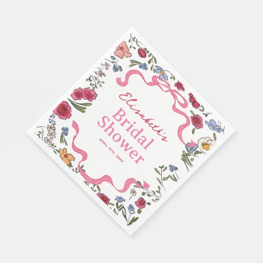 Bloemenboog Ze bindt de knoop Vrijgezellenfeest Servet (Hoek)