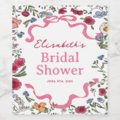 Bloemenboog Ze bindt de knoop Vrijgezellenfeest Wijn Etiket (Enkel label)