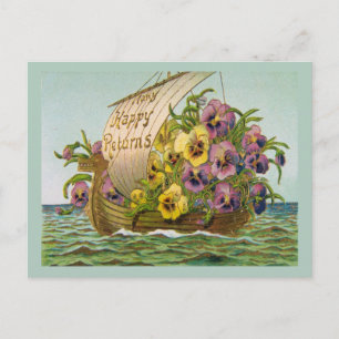  bloemenboot briefkaart
