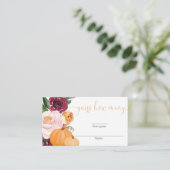 Bloemenbordeaux herfst pompoenen raden hoeveel informatiekaartje (Staand voorkant)