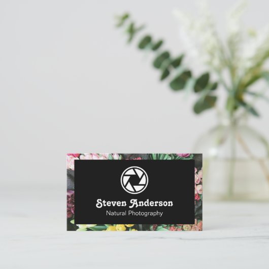 Bloemenborder | Camerologo Visitekaartje (Staand voorkant)