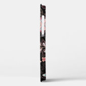 bloemenborduursel donker patroon Case-Mate iPhone case (Achterkant / Links)