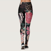  bloemenborduursel donker patroon leggings (Achterkant)