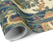  bloemenborduurwerk print cadeaupapier (Rol Hoek)