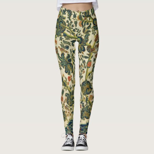  bloemenborduurwerk print leggings (Voorkant)