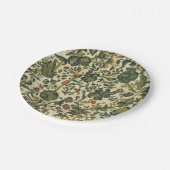 bloemenborduurwerk print papieren bordje (Gekanteld)