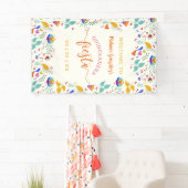 Bloemenborduurwerk Welkom Quinceañera Fiesta Spandoek (Insitu)