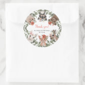 Bloemenbos dieren bos meisje verjaardagsfeest ronde sticker (Tas)