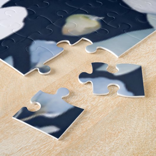 Bloemenbos Elegante Waterverf Blauw Legpuzzel (Zijkant)