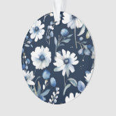 Bloemenbos Elegante Waterverf Blauw Ornament (voorkant)
