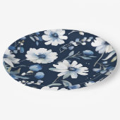 Bloemenbos Elegante Waterverf Blauw Papieren Bordje (Gekanteld)