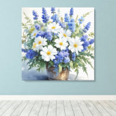 Bloemenbos Elegante Waterverf Canvas Afdruk (Insitu (Houten vloer))