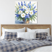 Bloemenbos Elegante Waterverf Canvas Afdruk (Insitu (Slaapkamer))