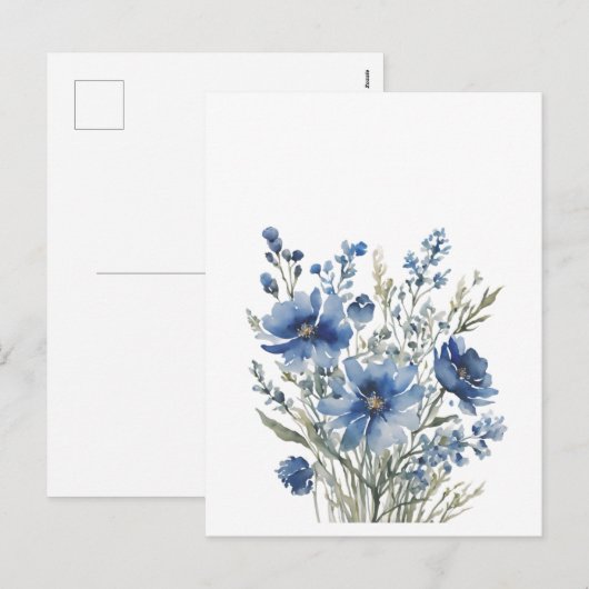 Bloemenbos Elegante Waterverf Feestdagenkaart (Voorkant / Achterkant)