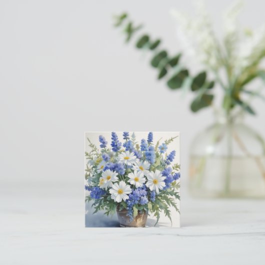 Bloemenbos Elegante Waterverf Informatiekaartje (Staand voorkant)