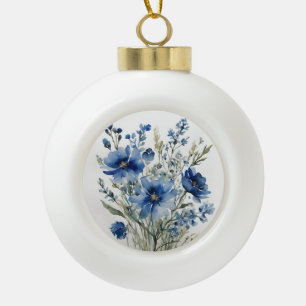 Bloemenbos Elegante Waterverf Keramische Bal Ornament