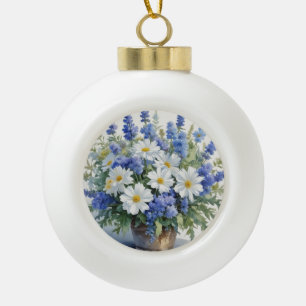Bloemenbos Elegante Waterverf Keramische Bal Ornament