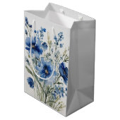 Bloemenbos Elegante Waterverf Medium Cadeauzakje (Achterkant Gekanteld)