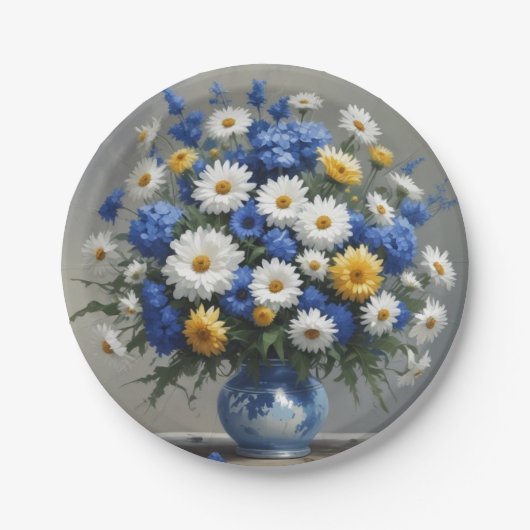 Bloemenbos Elegante Waterverf Papieren Bordje (Voorkant)