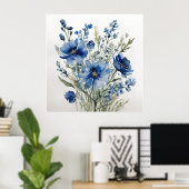 Bloemenbos Elegante Waterverf Poster (Thuiskantoor)