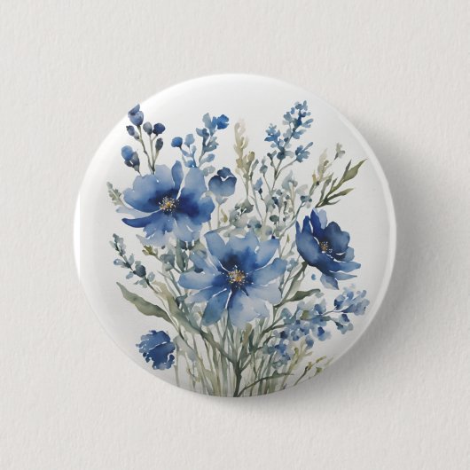 Bloemenbos Elegante Waterverf Ronde Button 5,7 Cm (Voorkant)