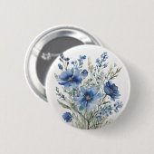 Bloemenbos Elegante Waterverf Ronde Button 5,7 Cm (Voorkant /achterkant)