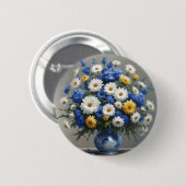 Bloemenbos Elegante Waterverf Ronde Button 5,7 Cm (Voorkant /achterkant)