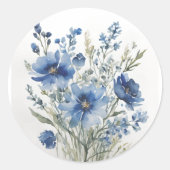 Bloemenbos Elegante Waterverf Ronde Sticker (Voorkant)