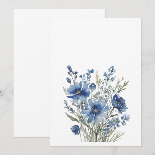 Bloemenbos Elegante Waterverf Save The Date (Voorkant / Achterkant)