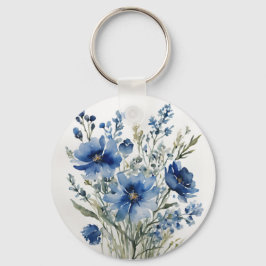 Bloemenbos Elegante Waterverf Sleutelhanger