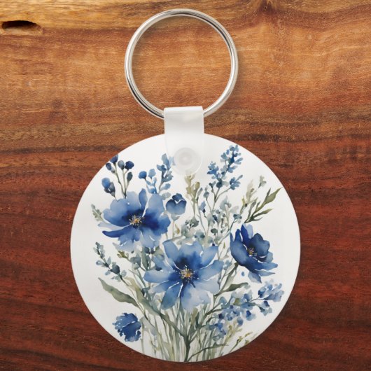 Bloemenbos Elegante Waterverf Sleutelhanger (Voorkant)